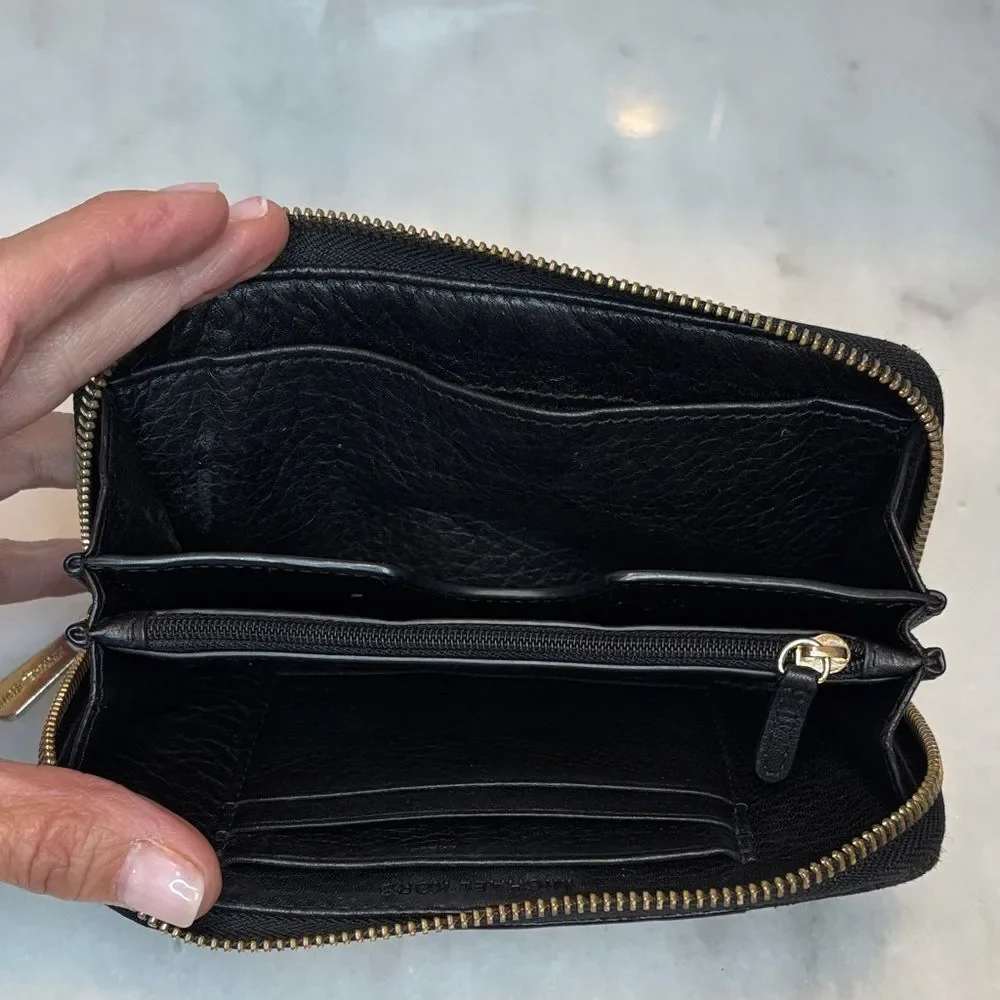 Michael Kors Wallet Leather Astor Pebbled Studded Full Zip